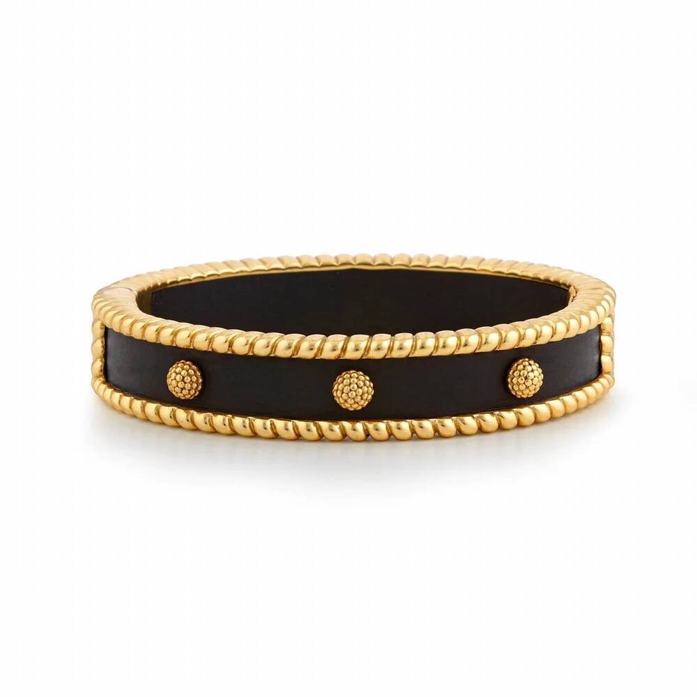 NEW CAPUCINE DE WULF women's berry small hinged bangle in ebony